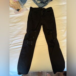 American Eagle Outfitters Black Distressed Skinny Jeans